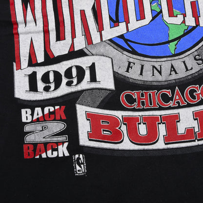 Vintage 1992 Chicago Bulls Championship T-Shirt Made in USA Größe XL ca. 59cm - Schwarz