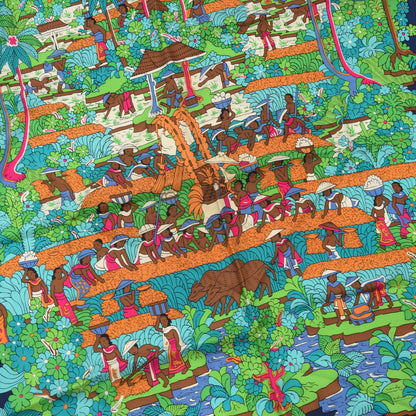 Vintage Salvatore Ferragamo Silk Scarf - Rice Paddy