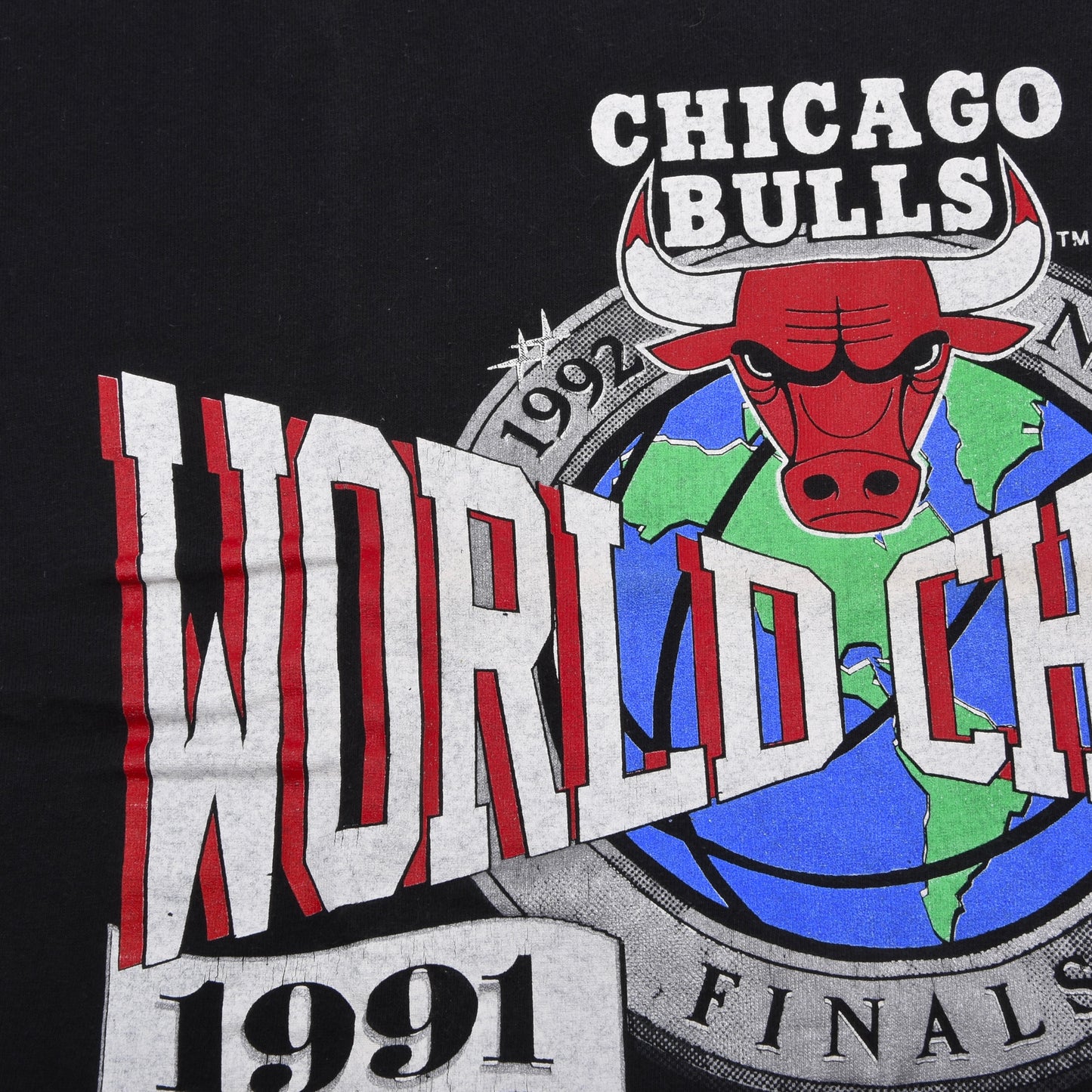 Vintage 1992 Chicago Bulls Championship T-Shirt Made in USA Größe XL ca. 59cm - Schwarz
