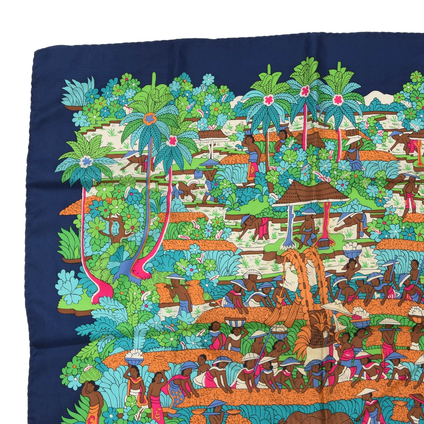 Vintage Salvatore Ferragamo Silk Scarf - Rice Paddy