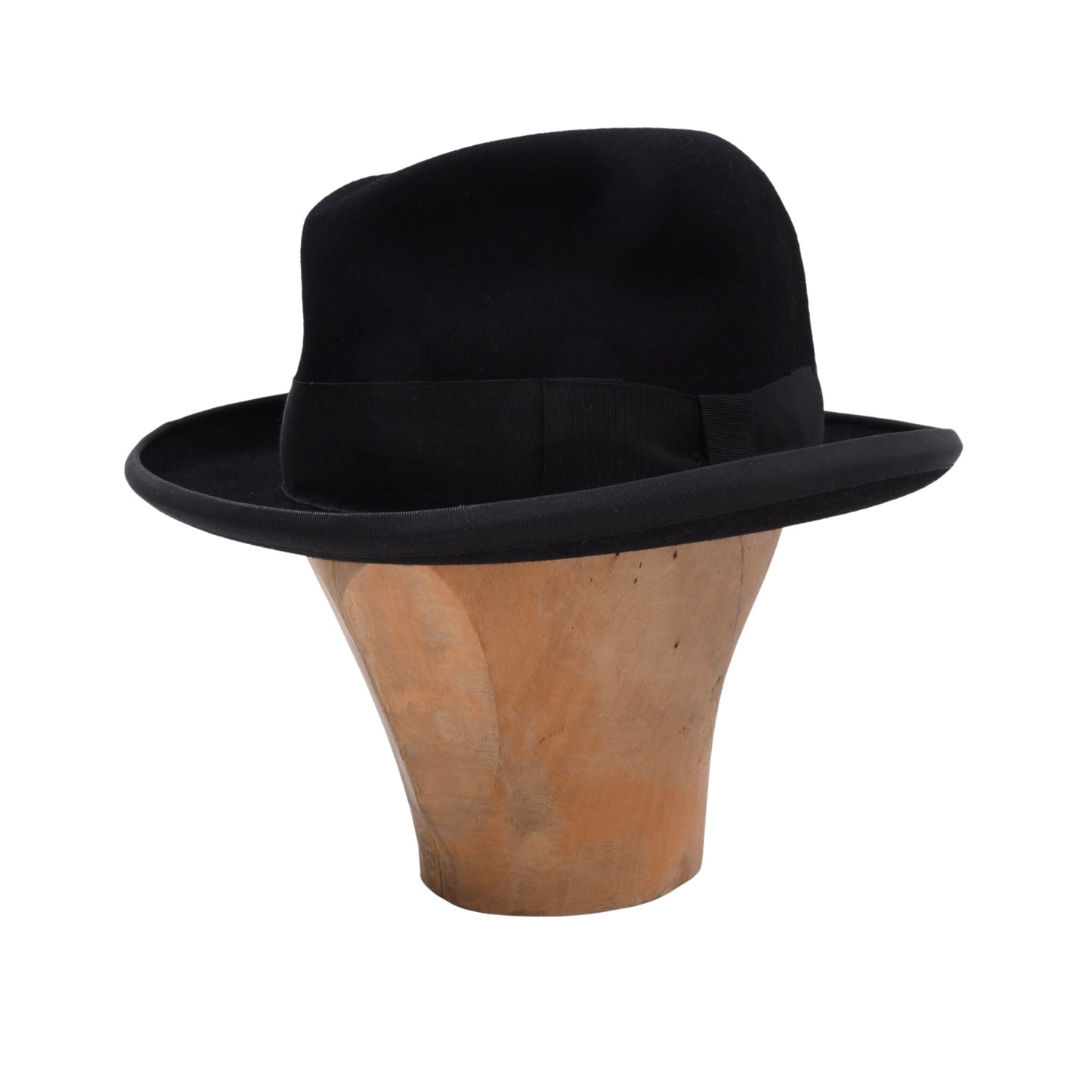 Vintage Anton Pichler Homburg Hut 5,5cm Krempe Größe 56 - Schwarz