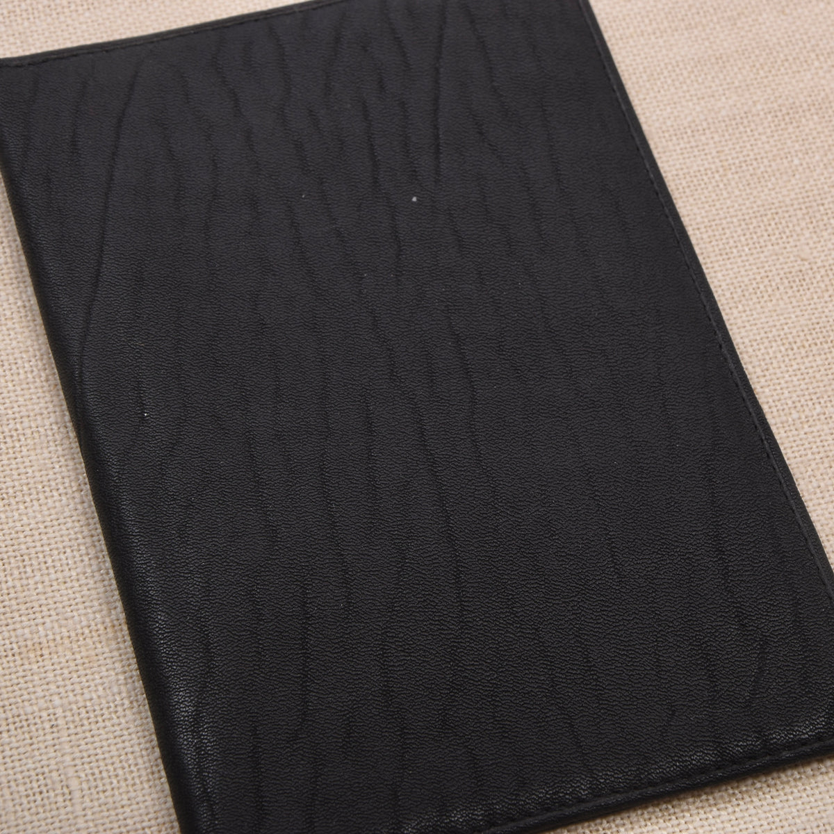 NOS Genarbtes Leder Reisebrieftasche - Schwarz