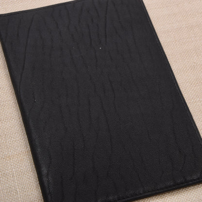 NOS Genarbtes Leder Reisebrieftasche - Schwarz