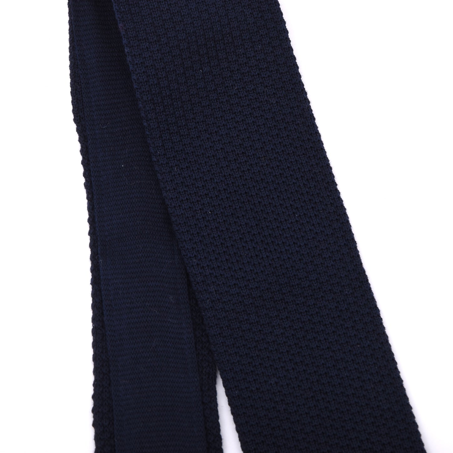 Ascot Cotton Knit Tie - Navy Blue