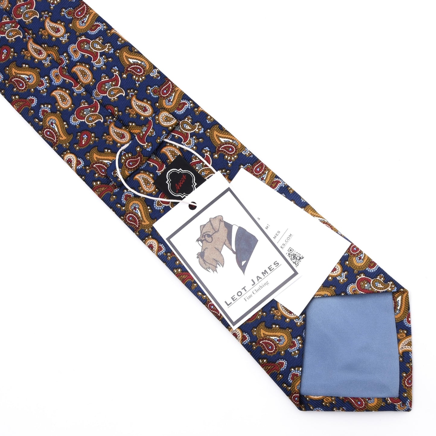 Ascot Seidenkrawatte ca. 155.5cm/10cm Made in Germany - Blau Paisley