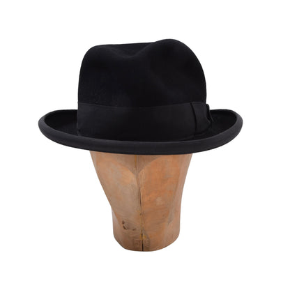 Vintage Anton Pichler Homburg Hut 5,5cm Krempe Größe 56 - Schwarz