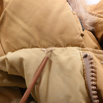 Woolrich Arctic Parka Feat. Coyote Hood Size M ca. 62cm - Beige/Tan