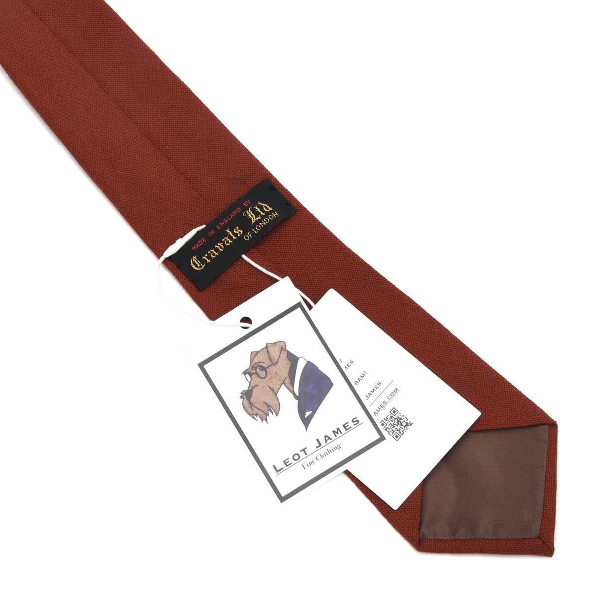 NOS Cravats of London Krawatte 100% Schurwolle Made in England – Burnt Orange