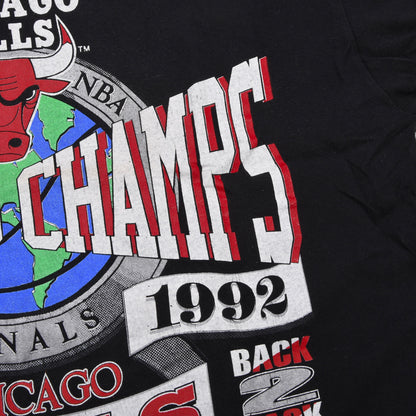 Vintage 1992 Chicago Bulls Championship T-Shirt Made in USA Größe XL ca. 59cm - Schwarz