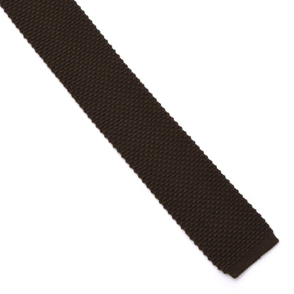 Ascot Seide-Strickkrawatte – Braun