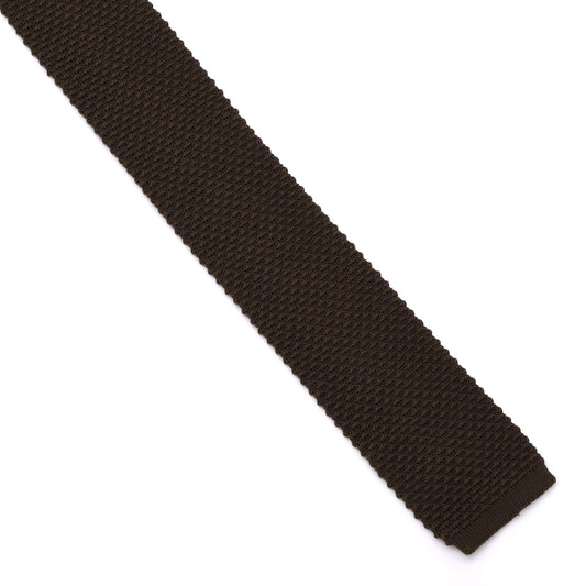 Ascot Seide-Strickkrawatte – Braun