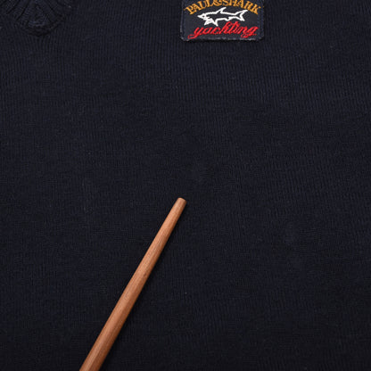 Vintage Paul &amp; Shark Yachting Wollmischung Pullover Größe S Brustumfang ca. 58,5 cm - Marineblau