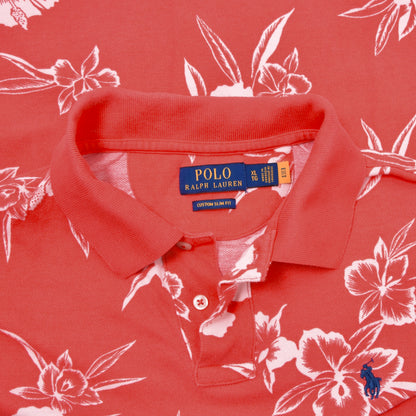 2x Polo Ralph Lauren Polo Shirts Size XL Custom Slim Fit - Coral/Navy Hawaiian