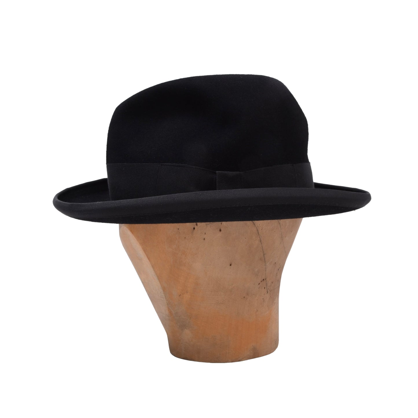 Vintage Anton Pichler Homburg Hut 5,5cm Krempe Größe 56 - Schwarz