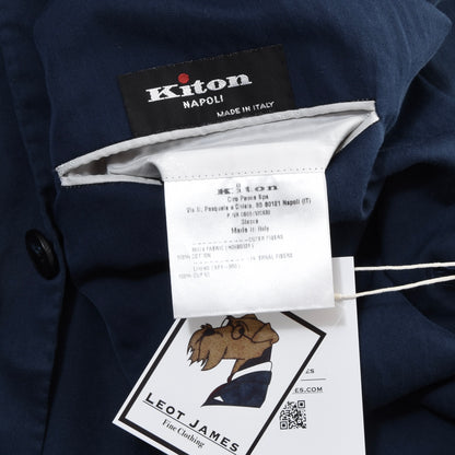 Kiton Napoli Cotton Jacket Size 54 ca. 58cm - Blue