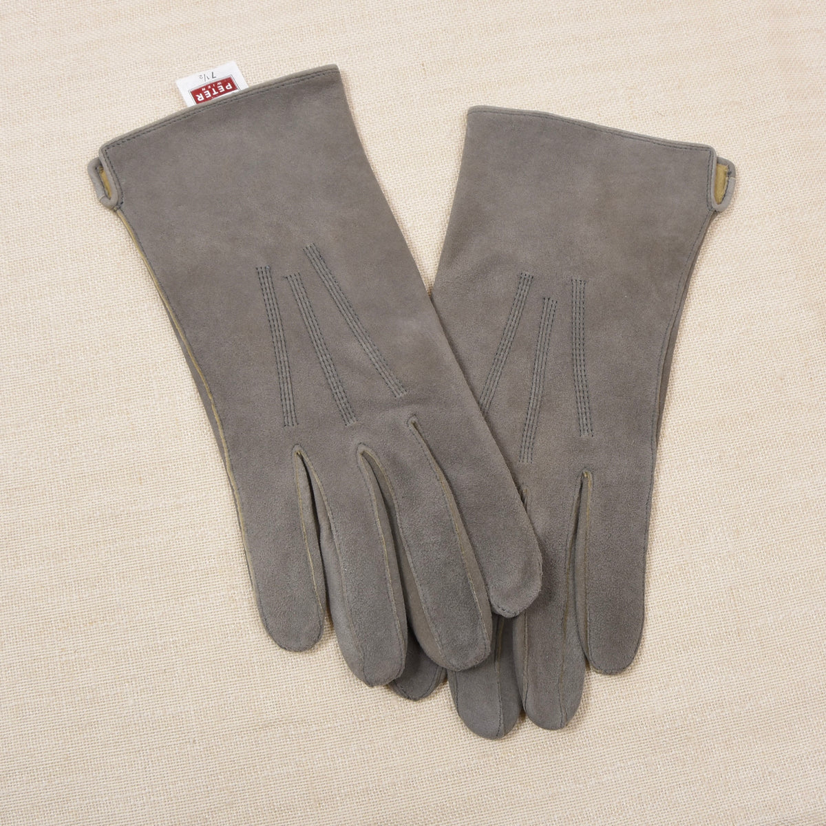 Handschuh Peter Ungefüttert Rehleder Handschuhe Gr. 7,5 - Grau