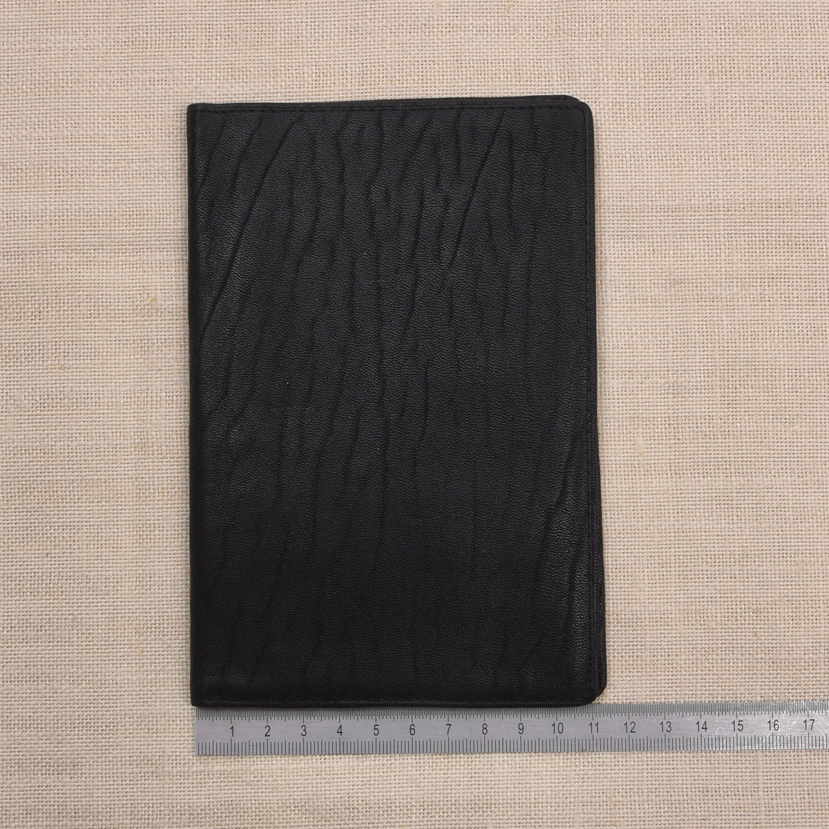 NOS Genarbtes Leder Reisebrieftasche - Schwarz