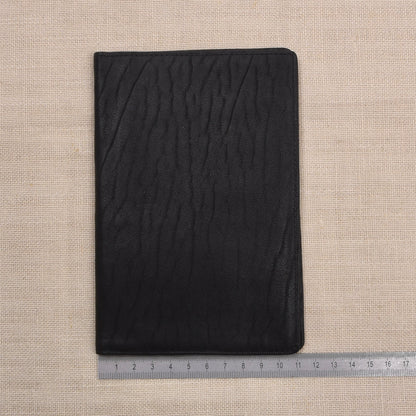 NOS Genarbtes Leder Reisebrieftasche - Schwarz
