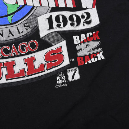 Vintage 1992 Chicago Bulls Championship T-Shirt Made in USA Größe XL ca. 59cm - Schwarz