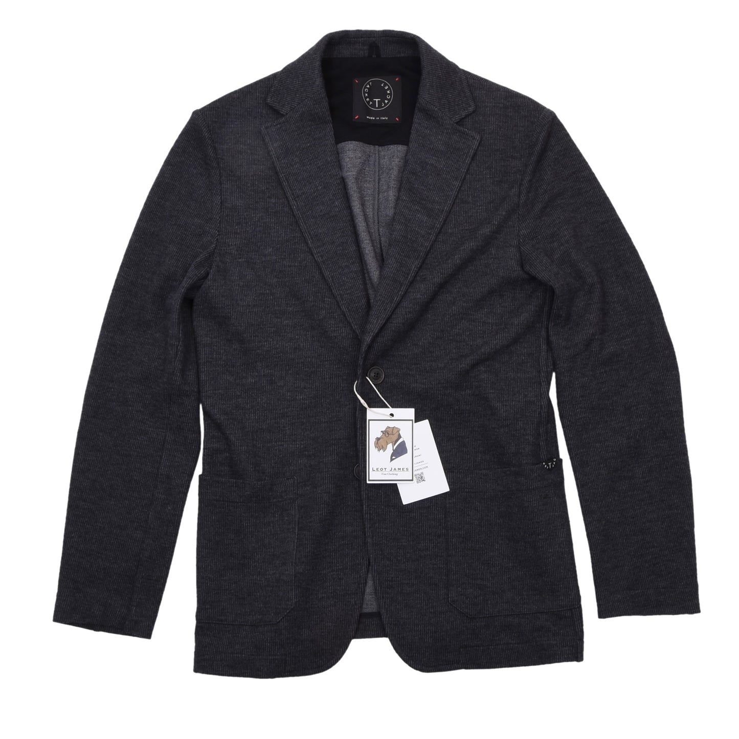 Tonello Unstrukturierte Woll-Baumwoll-T-Jacke Größe S Brust ca. 47,5cm - Grau