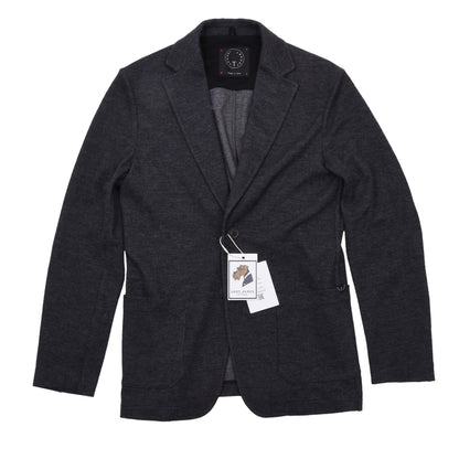 Tonello Unstrukturierte Woll-Baumwoll-T-Jacke Größe S Brust ca. 47,5cm - Grau
