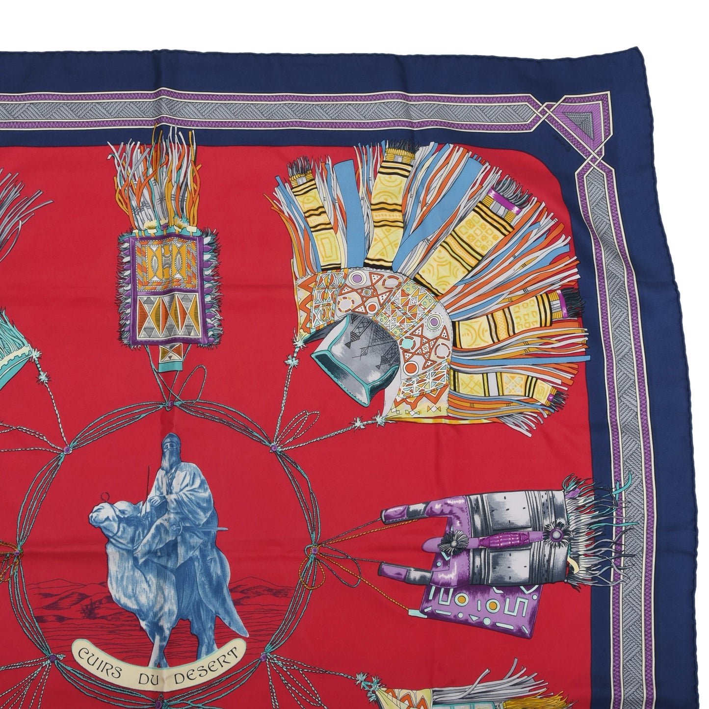 Hermès Paris Cuirs du Désert x Françoise de la Perrière Seidenschal