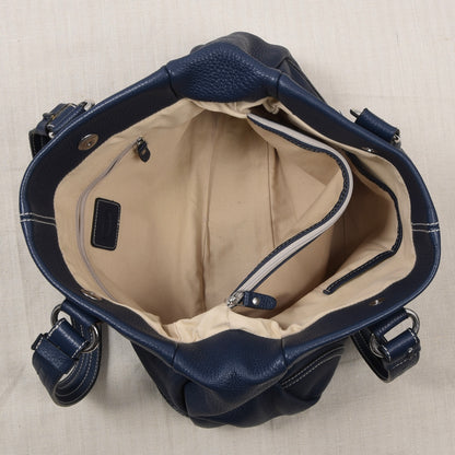Bric's Leather Bag/Purse - Navy Blue