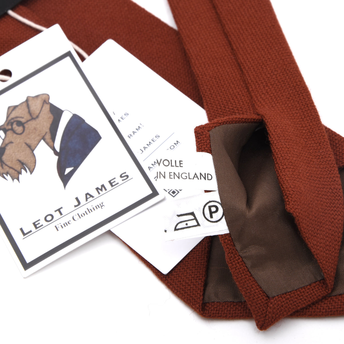 NOS Cravats of London Krawatte 100% Schurwolle Made in England – Burnt Orange