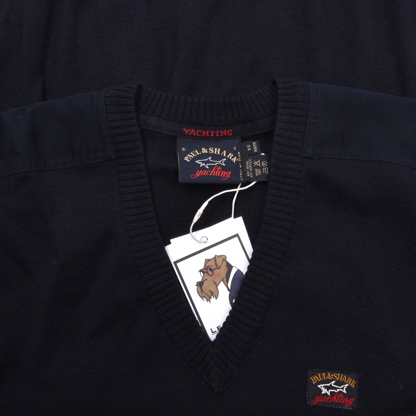 Vintage Paul &amp; Shark Yachting Wollmischung Pullover Größe S Brustumfang ca. 58,5 cm - Marineblau