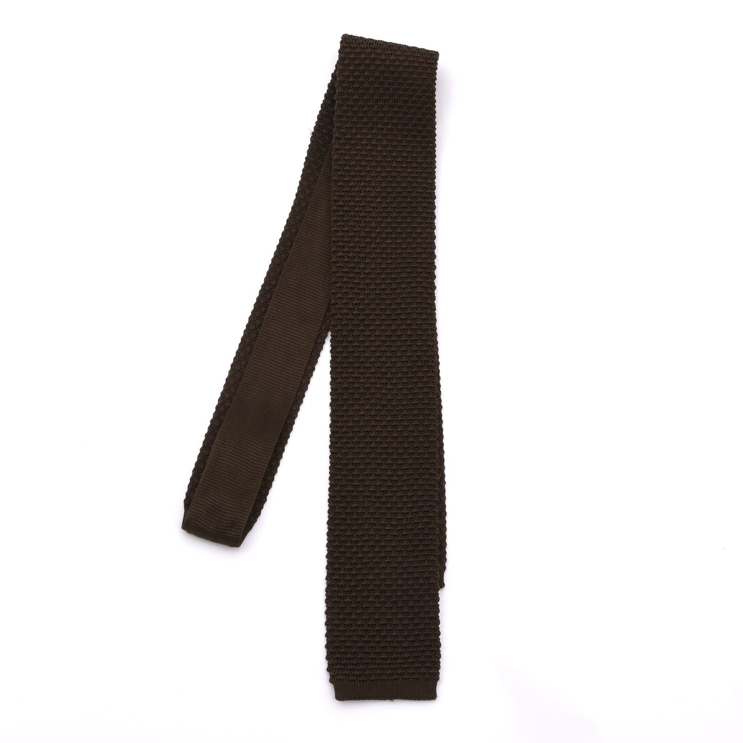 Ascot Seide-Strickkrawatte – Braun