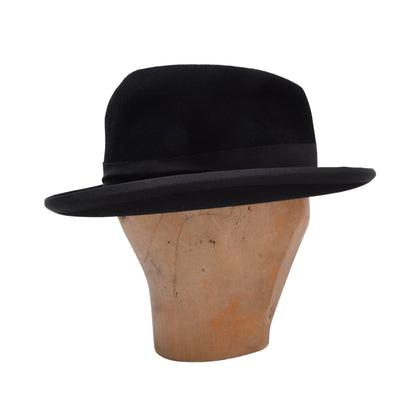 Vintage Anton Pichler Homburg Hut 5,5cm Krempe Größe 56 - Schwarz