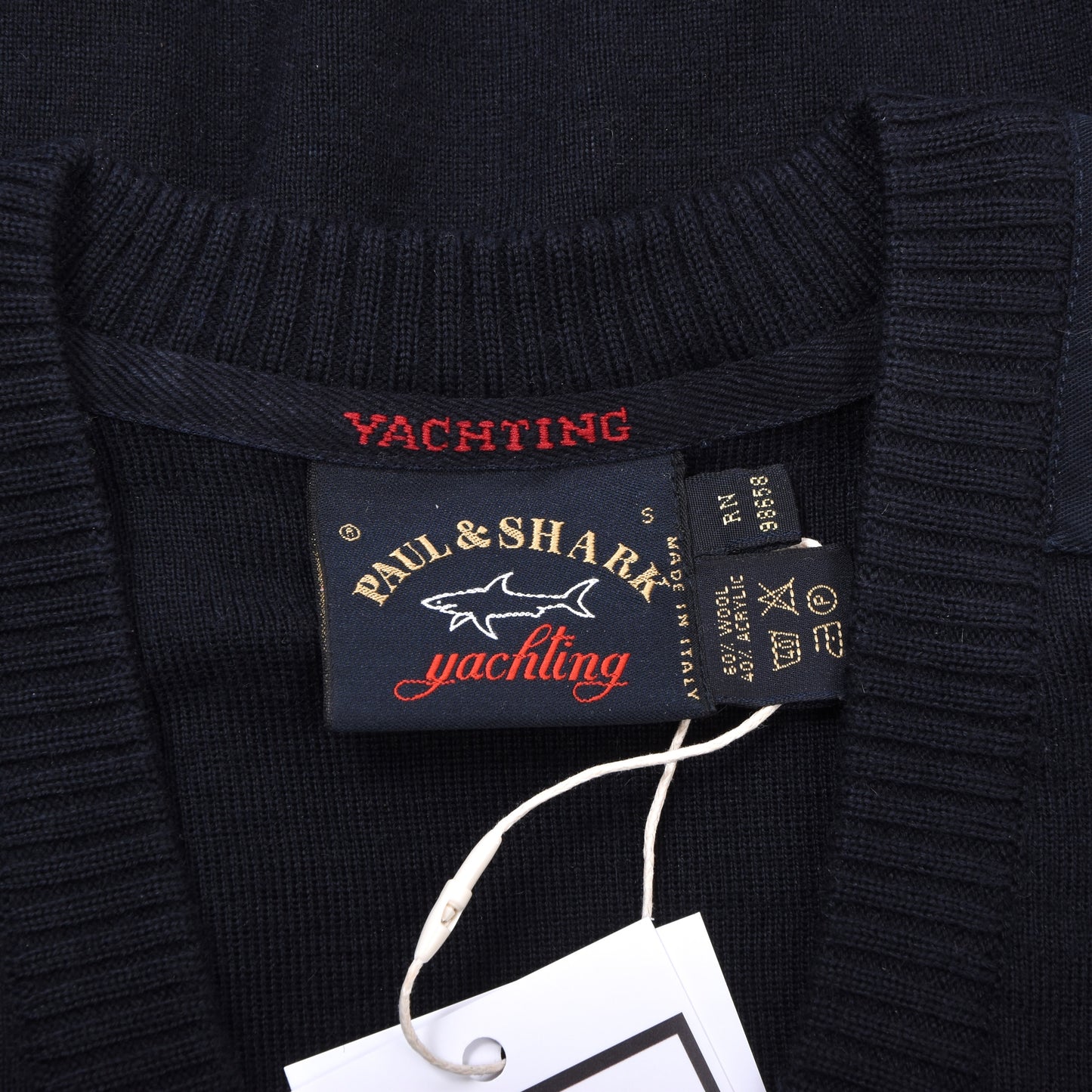 Vintage Paul &amp; Shark Yachting Wollmischung Pullover Größe S Brustumfang ca. 58,5 cm - Marineblau