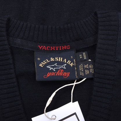 Vintage Paul &amp; Shark Yachting Wollmischung Pullover Größe S Brustumfang ca. 58,5 cm - Marineblau