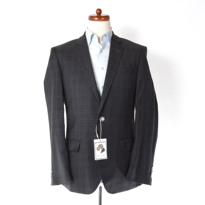 Hugo Boss Wool Suit Size 48 Chest ca. 53cm - Grey Plaid