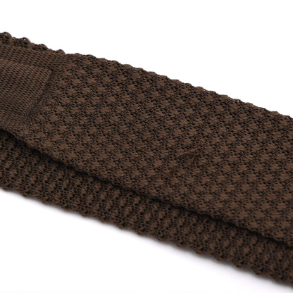 Ascot Seide-Strickkrawatte – Braun
