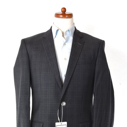 Hugo Boss Wool Suit Size 48 Chest ca. 53cm - Grey Plaid