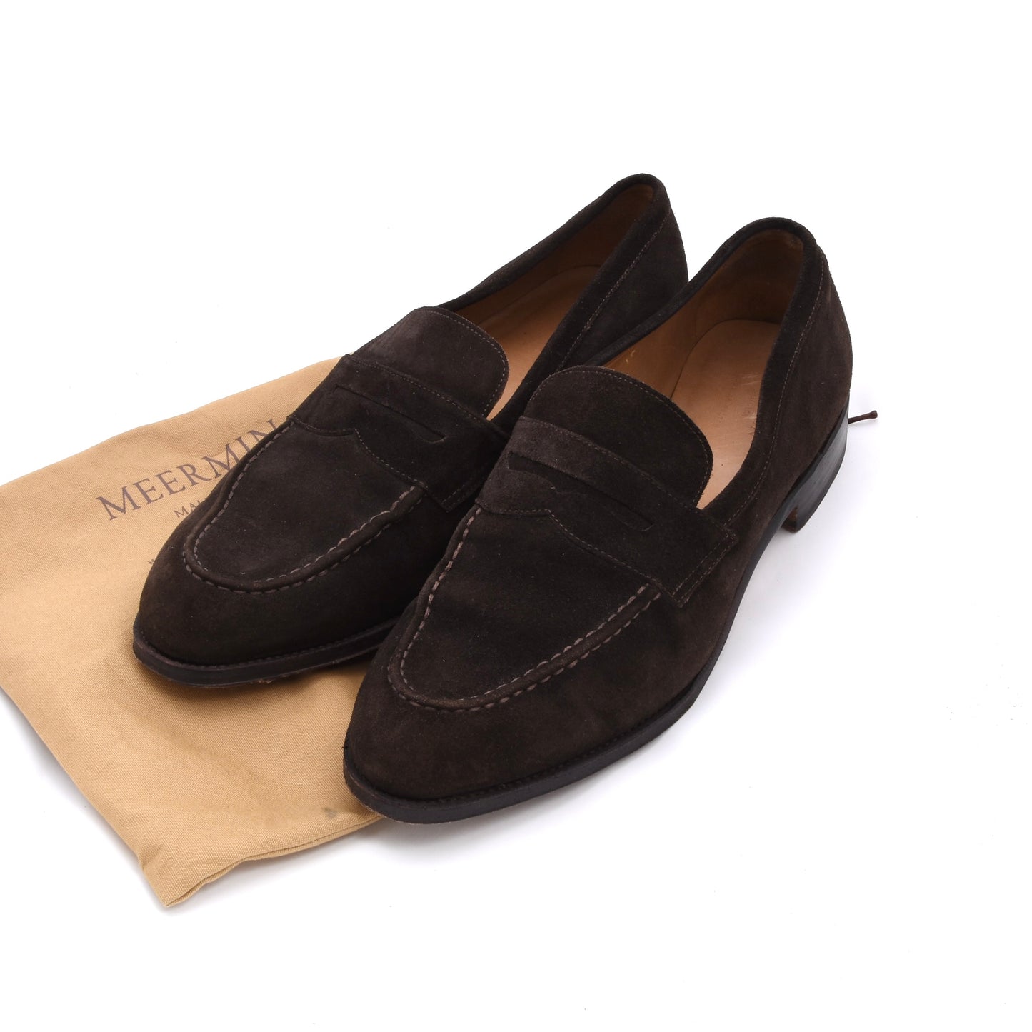 Meermin Wildleder-Slipper Größe 10E – Braun