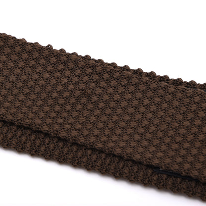 Ascot Seide-Strickkrawatte – Braun