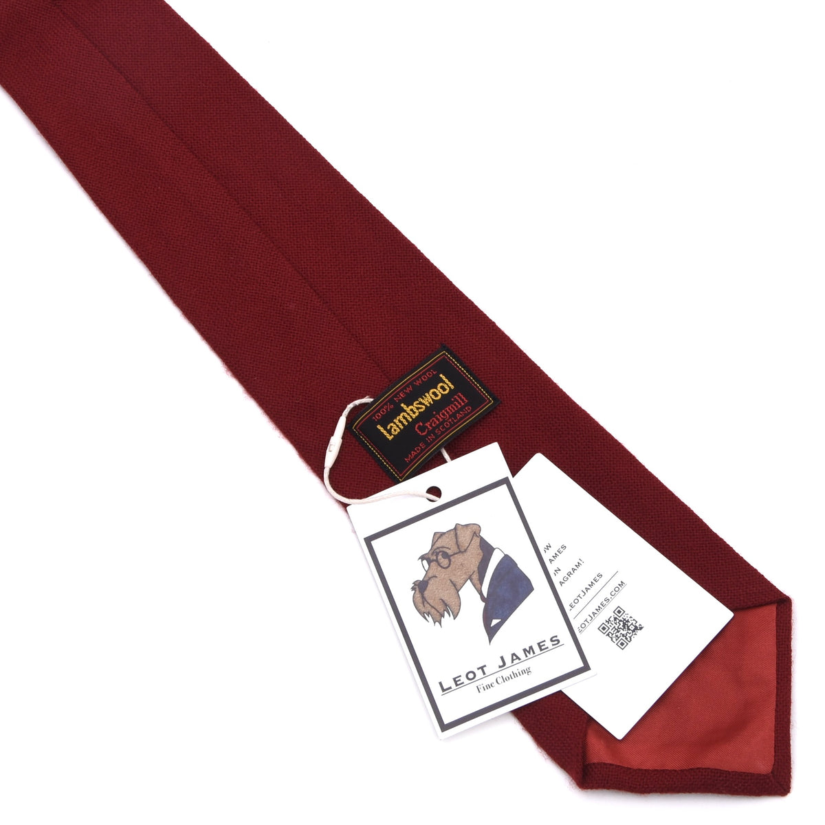 NOS Craigmill Krawatte 100% Schurwolle Made in Scotland – Rot
