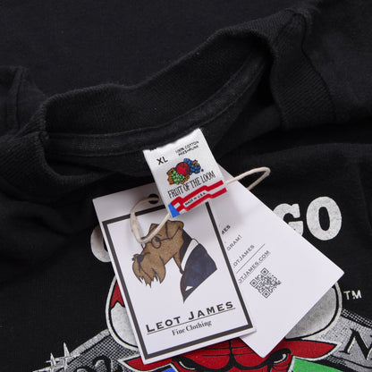 Vintage 1992 Chicago Bulls Championship T-Shirt Made in USA Größe XL ca. 59cm - Schwarz