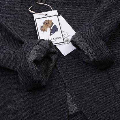 Tonello Unstrukturierte Woll-Baumwoll-T-Jacke Größe S Brust ca. 47,5cm - Grau