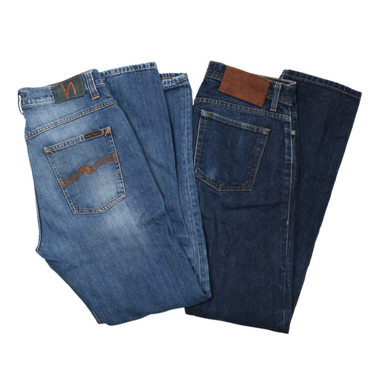 Naked & Famous Left Hand Twill Selvedge Weird Guy & Nudie Jeans Dude Dan Size 32 & W32xL32 - Blue