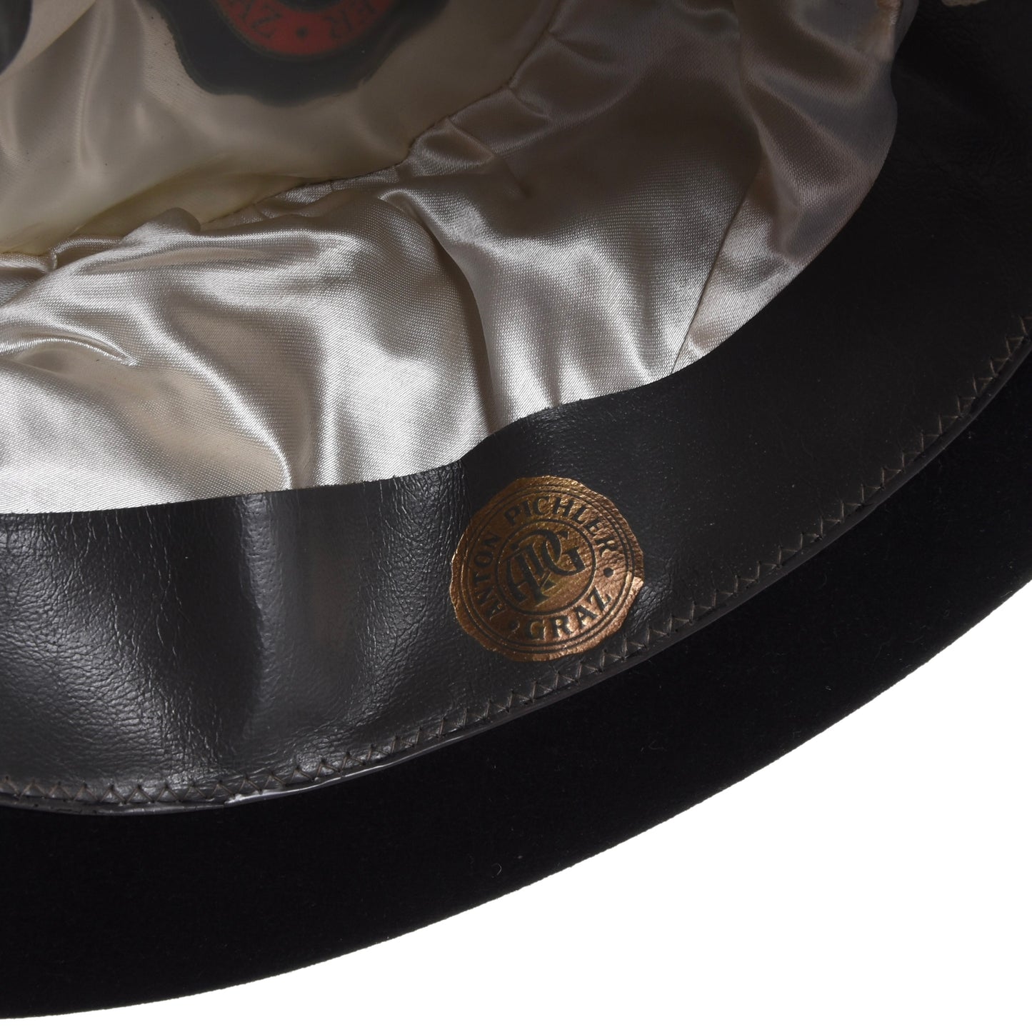 Vintage Anton Pichler Homburg Hut 5,5cm Krempe Größe 56 - Schwarz
