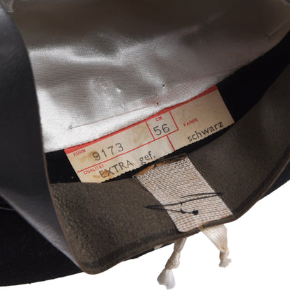Vintage Anton Pichler Homburg Hut 5,5cm Krempe Größe 56 - Schwarz
