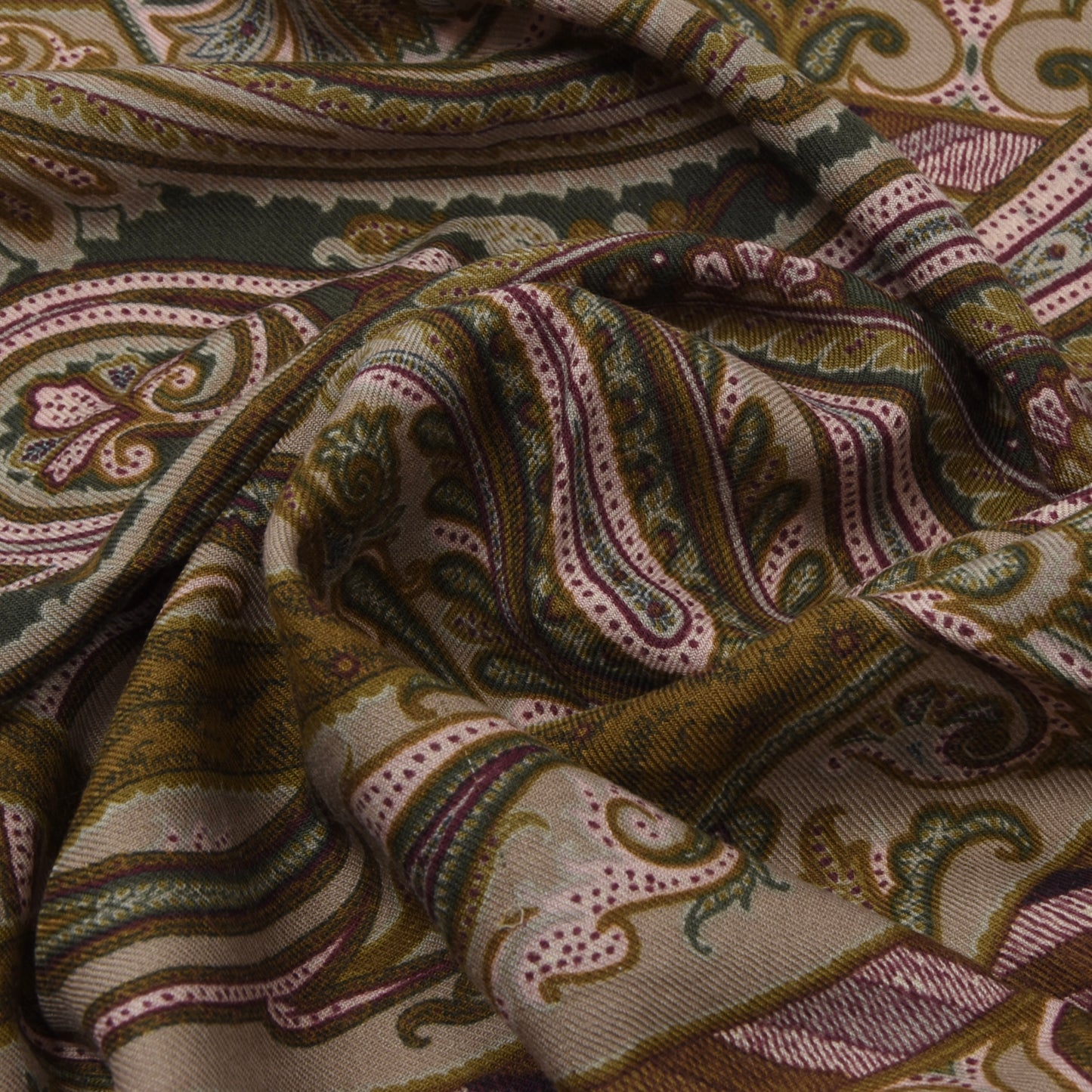 Etro Wool-Silk Scarf ca. 160cm - Green Paisley