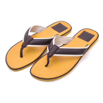Coach Leder Flip Flops/Sandalen Größe 13 - Gelb