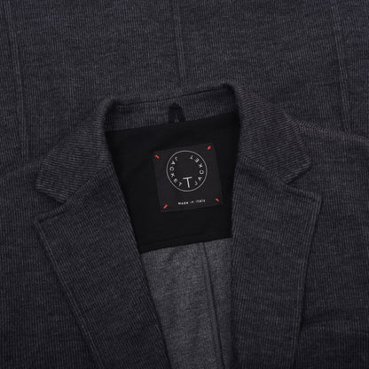 Tonello Unstrukturierte Woll-Baumwoll-T-Jacke Größe S Brust ca. 47,5cm - Grau