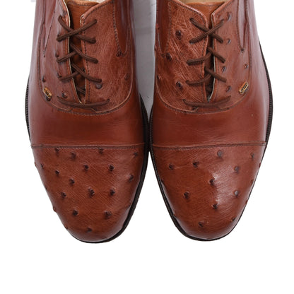 Vintage Bally Schuhe aus Straußenleder, Größe 9 1/2 – Rostbraun