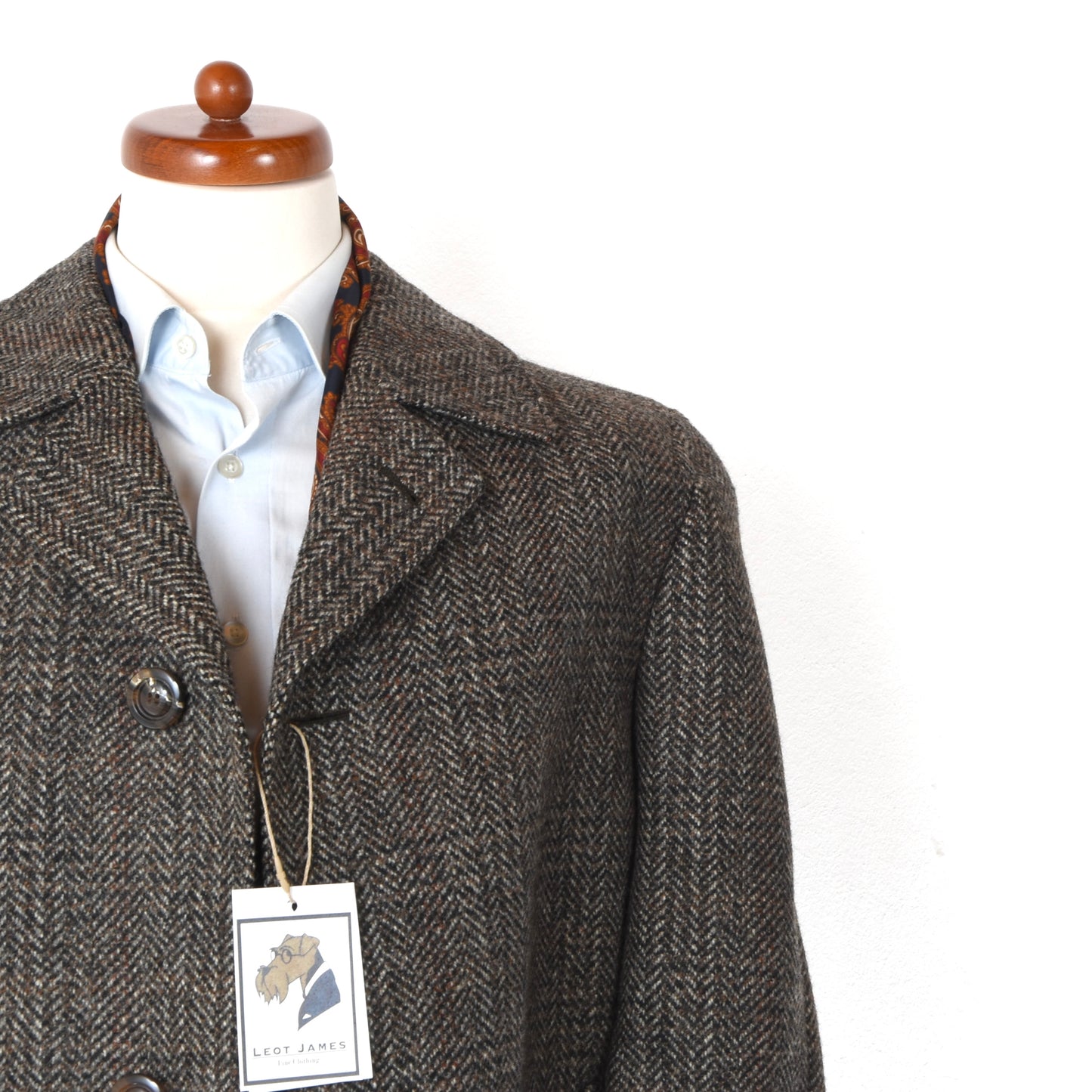 W. & E. Crowther Vintage Tweed Overcoat Size ca. 57cm