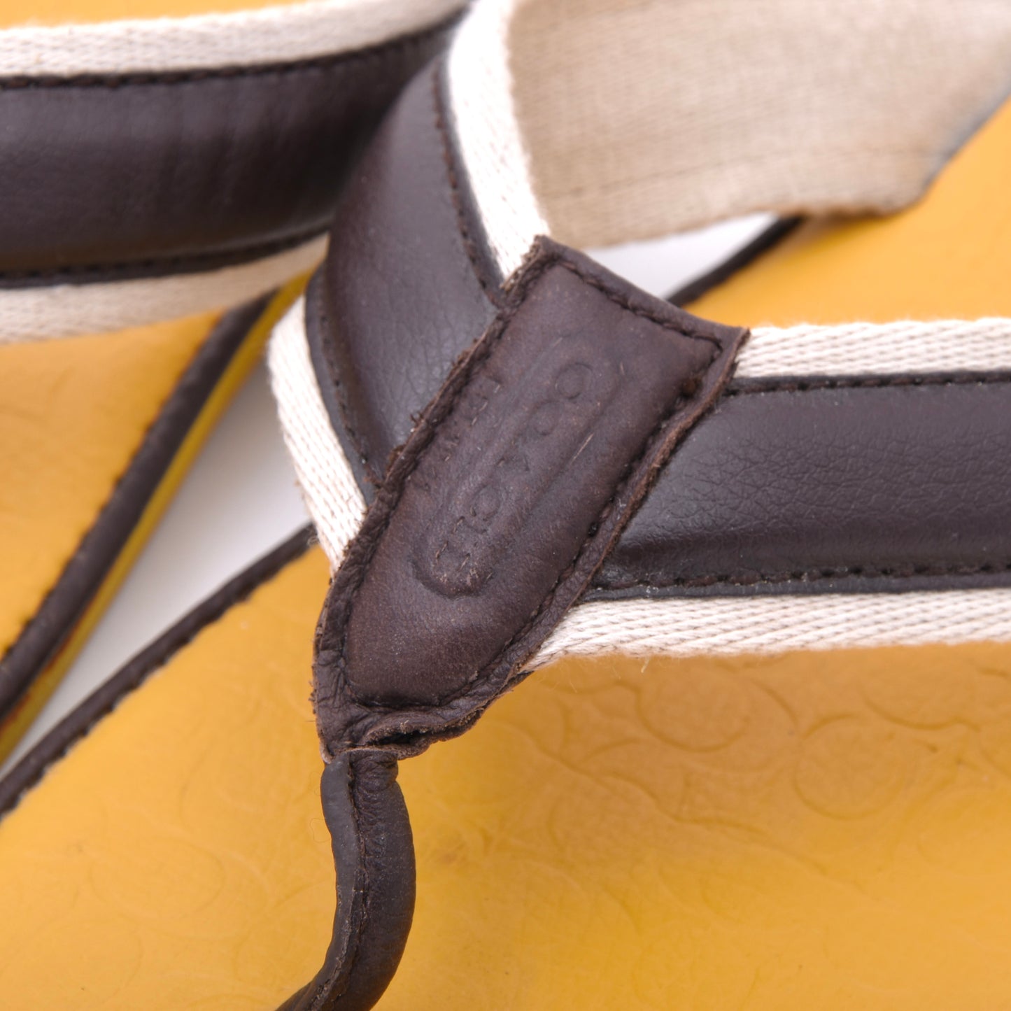 Coach Leder Flip Flops/Sandalen Größe 13 - Gelb